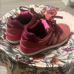 New Balance Women's Burgundy and Pink Sneakers